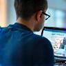 Student participating in online lesson